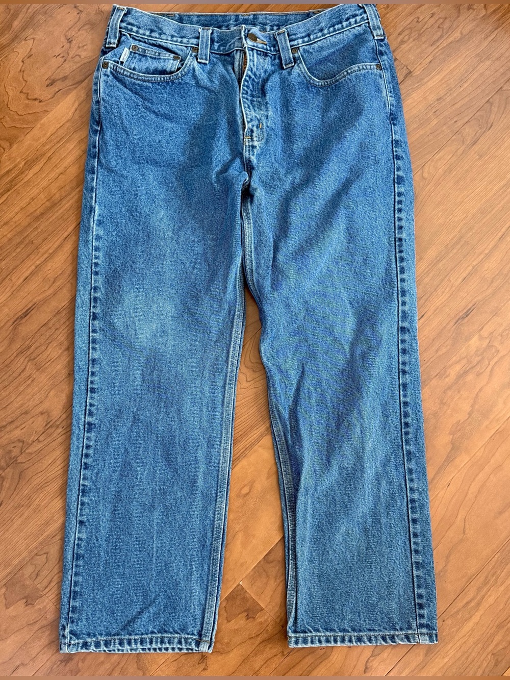 Carhartt Relaxed Fit Jeans Mens 36x30 Blue B460-DVB Heavyweight Cotton Denim
